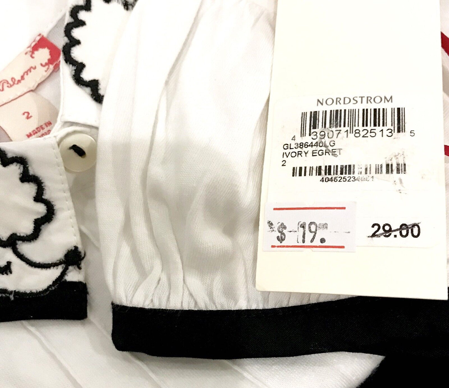 NEW Ruby & Bloom Ivory White Poodle Collar Blouse Price $29 Age 2 NWT