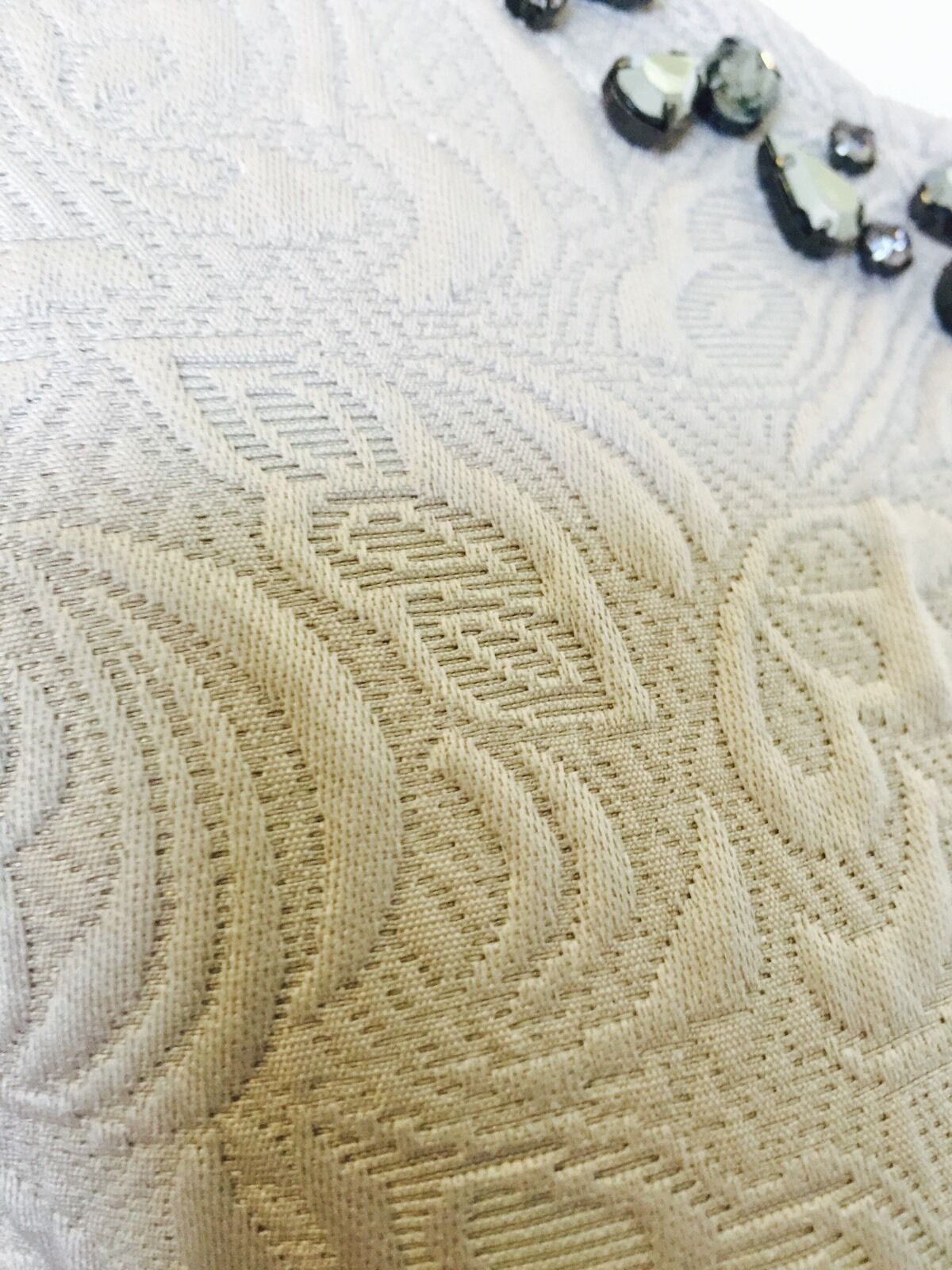 TAVI Taupe Beige dress with diamante detail. Stitched Detail NWOT  Size M $39