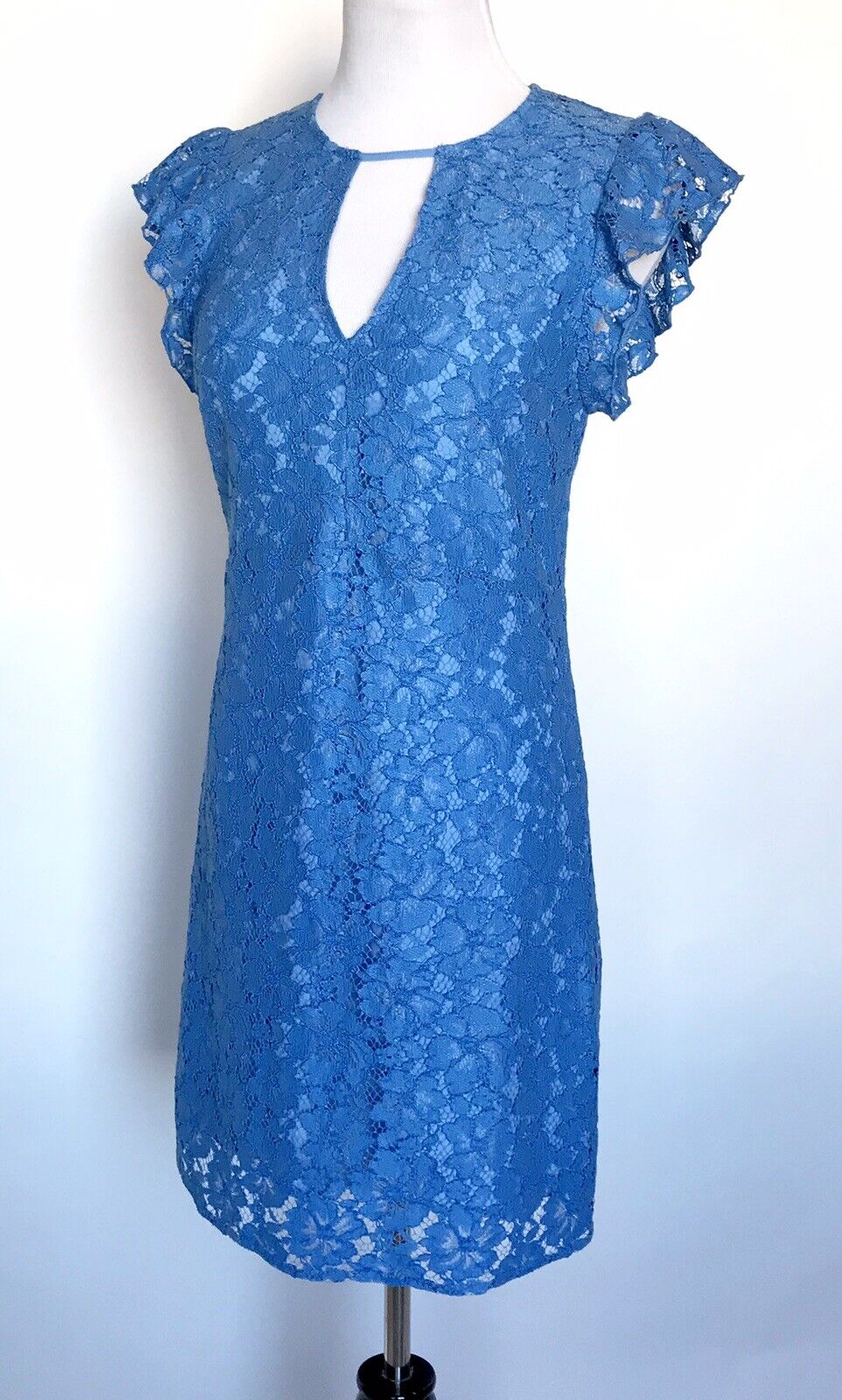 Charles Henry Blue Lace Keyhole Neck Dress. Retails $108 Price $49 NWT Medium P