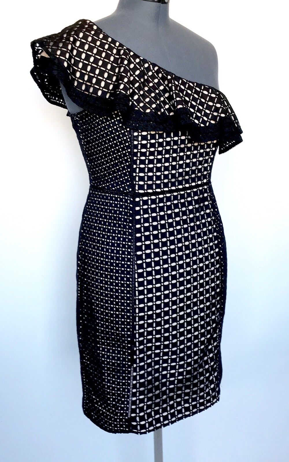 J.Crew One-shoulder dress in eyelet Black NWT Size 10 Retail $158 Price $50.99