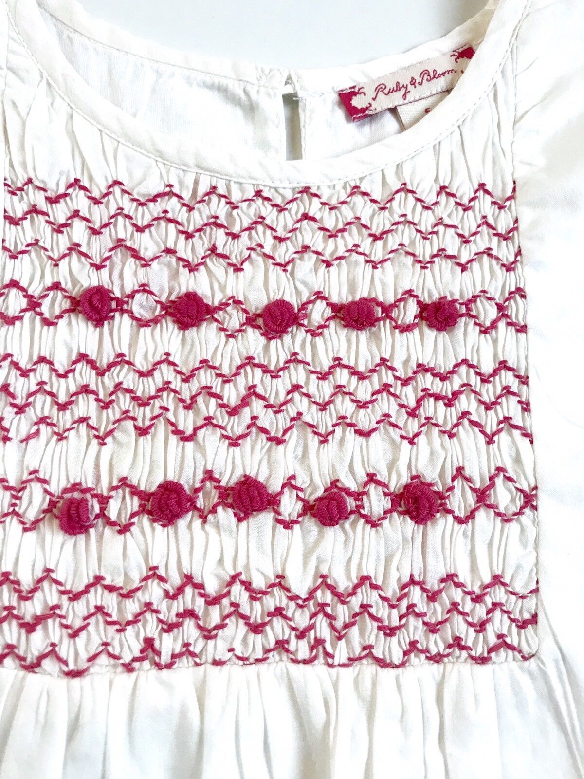 NEW Ruby & Bloom Ivory White Smocked Blouse Retail $29 Price $19 Age 5 NWT