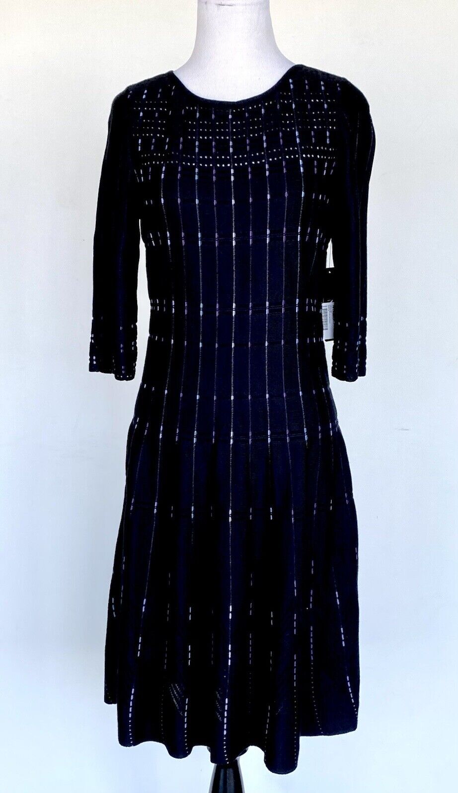 Nic + Zoe Black Cutout Fine Knit Dress NWT Size XS Retail $238 Price $85