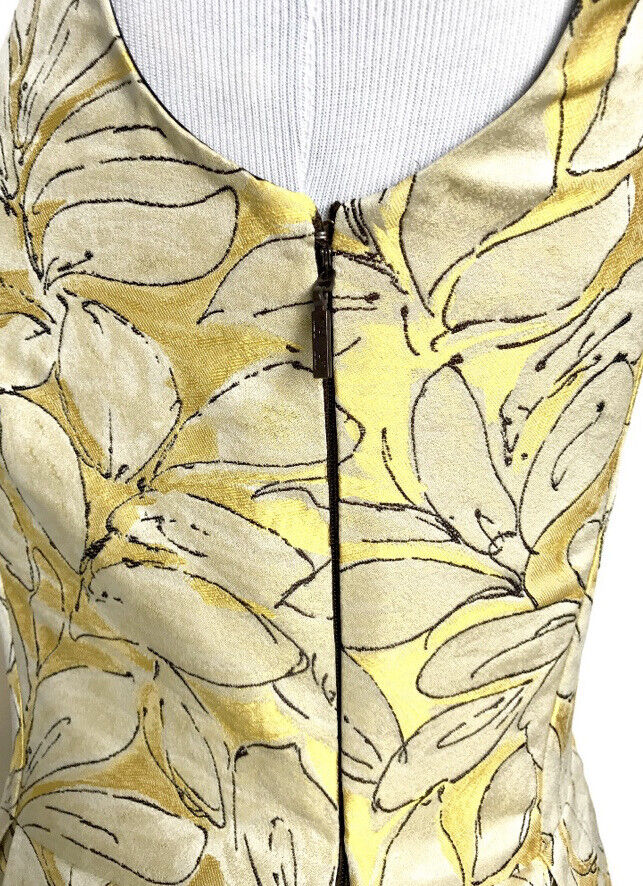 Carolina Herrera Gold Formal Floral Dress Retail $960 NWT Price $469 Size 2
