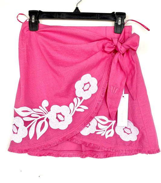 J Marie Pink embroidered Adriana skirt size XS Retail $68 Price $35 NWT