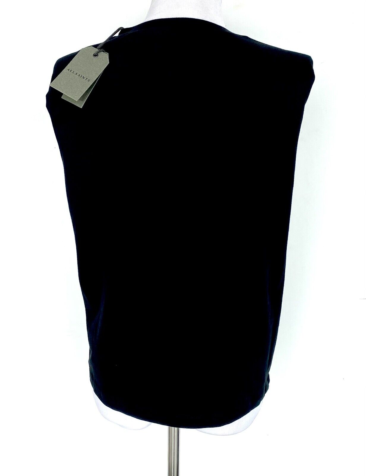 AllSaints Mika Black Tank Padded Shoulder Retail $65 Price $48 Size M