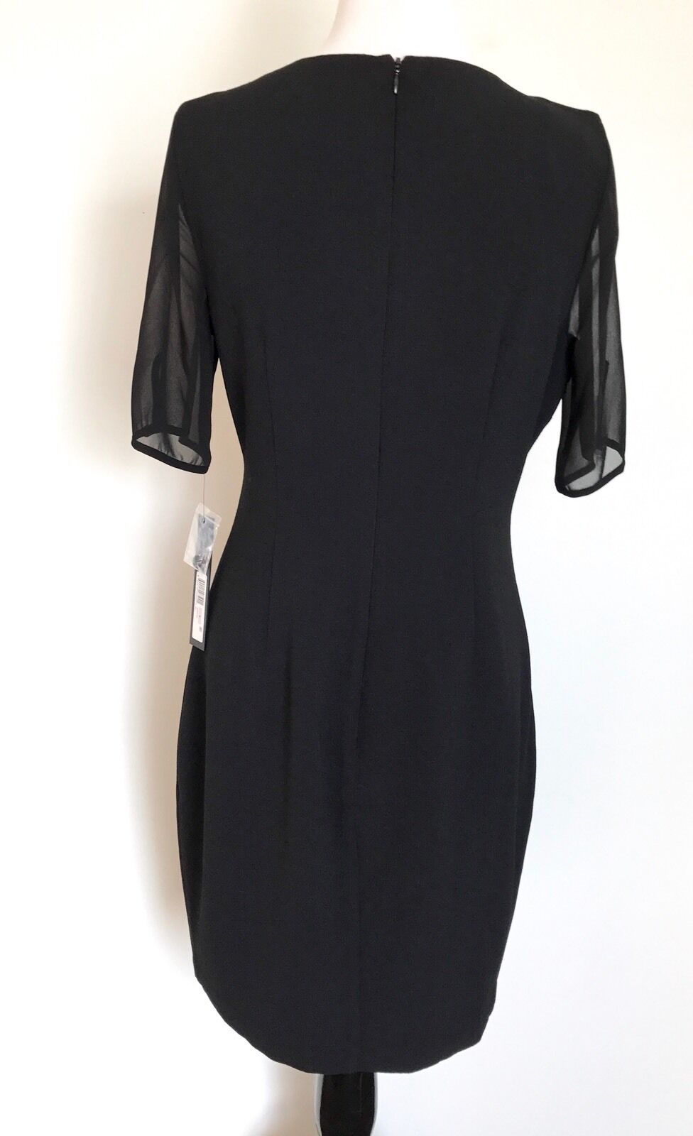 MARC NEW YORK Black Sheer Overlay Bead Dress NWT SIZE 6 RETAILS $148 PRICE $65