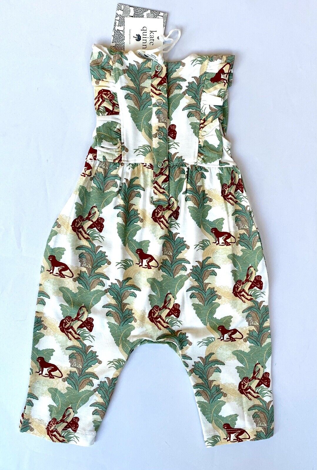 Kate Quinn Soft Bamboo Rainforest Monkey Jumpsuit Retail $42 Price $29 0-3 M
