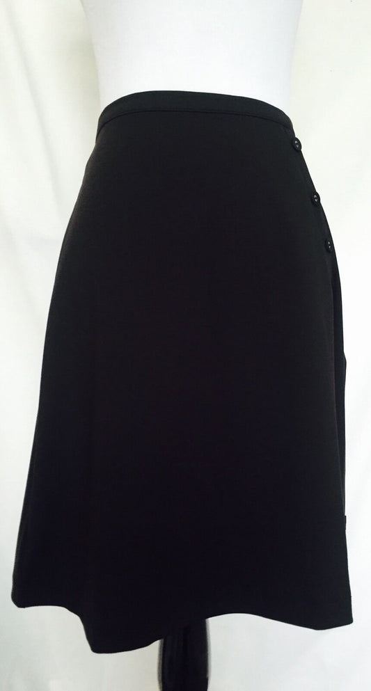 Titis Clothing Vintage Style Black  A Line Skirt Moustache Detail  Size M $19