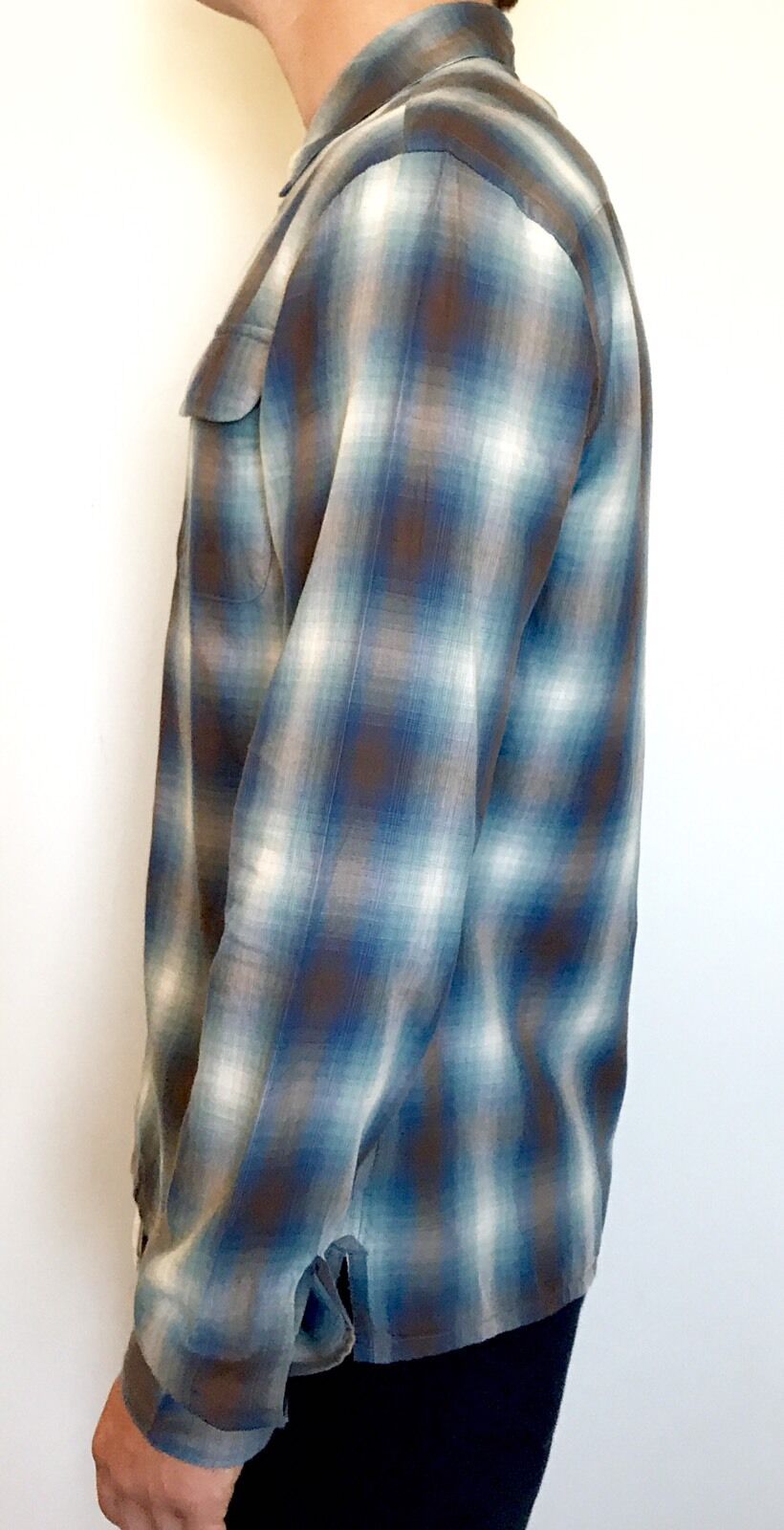 AllSaints Leinkauf Blue LS Shirt  Retail $160 NWT Price $68 All Saints XS