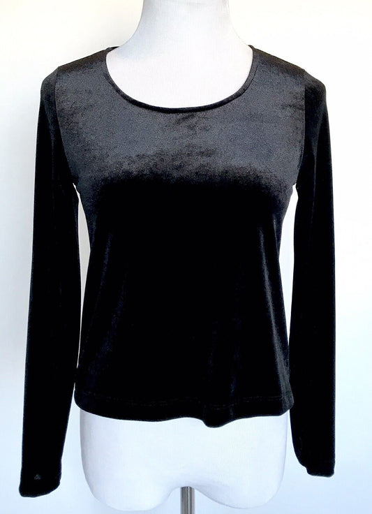 Harlowe & Graham NWT Black Size Small S Velour Stretch Top. Retail $48 Price $29