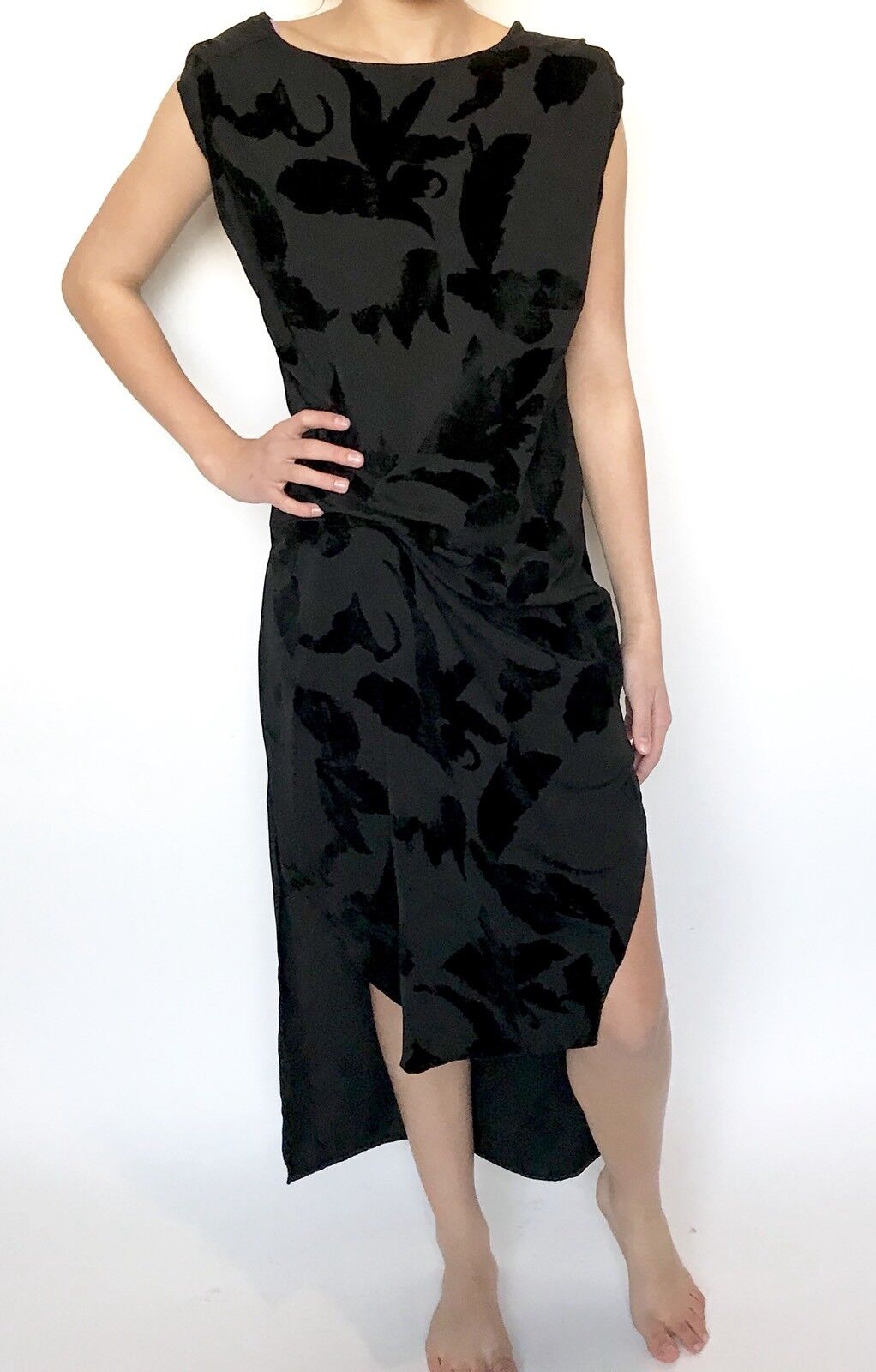 Allsaints Black Knot Riviera Lux Dress NWT Size 6 Retail $360 Price $98