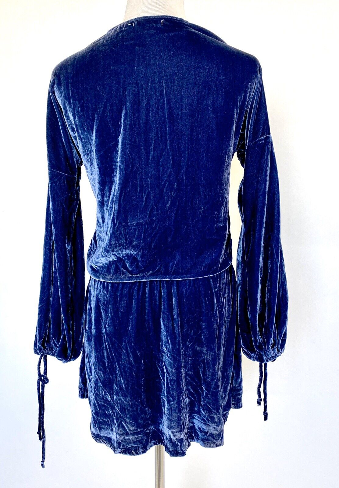 On The Road Blue Velvet Maya Mini Dress Retails $128 Price $32 XS New
