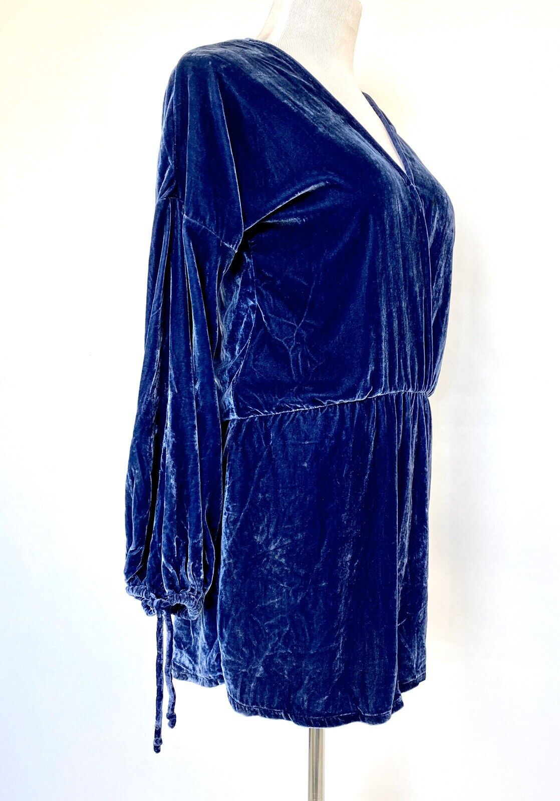 On The Road Blue Velvet Maya Mini Dress Retails $128 Price $32 XS New