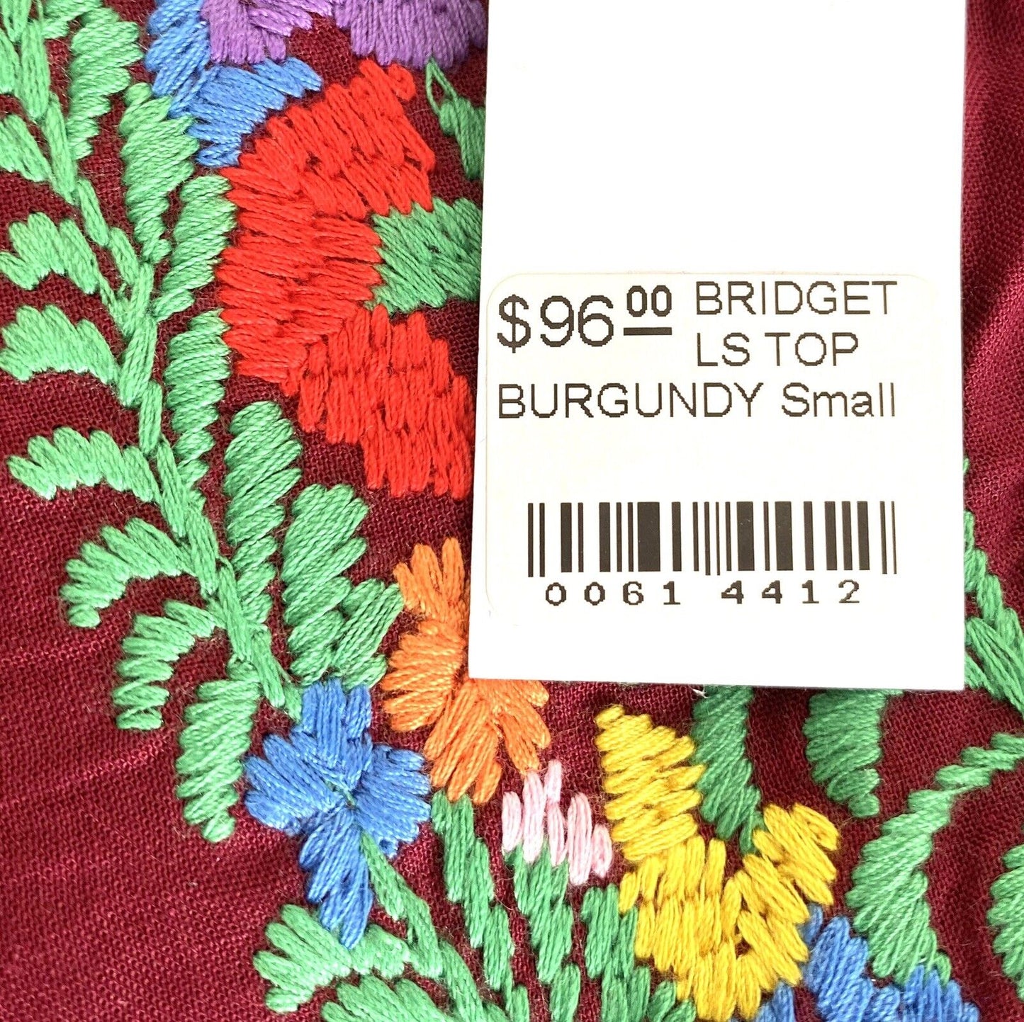 NWT J Marie embroidered Bridget Top bell sleeve size Small Retail $96 Price $42