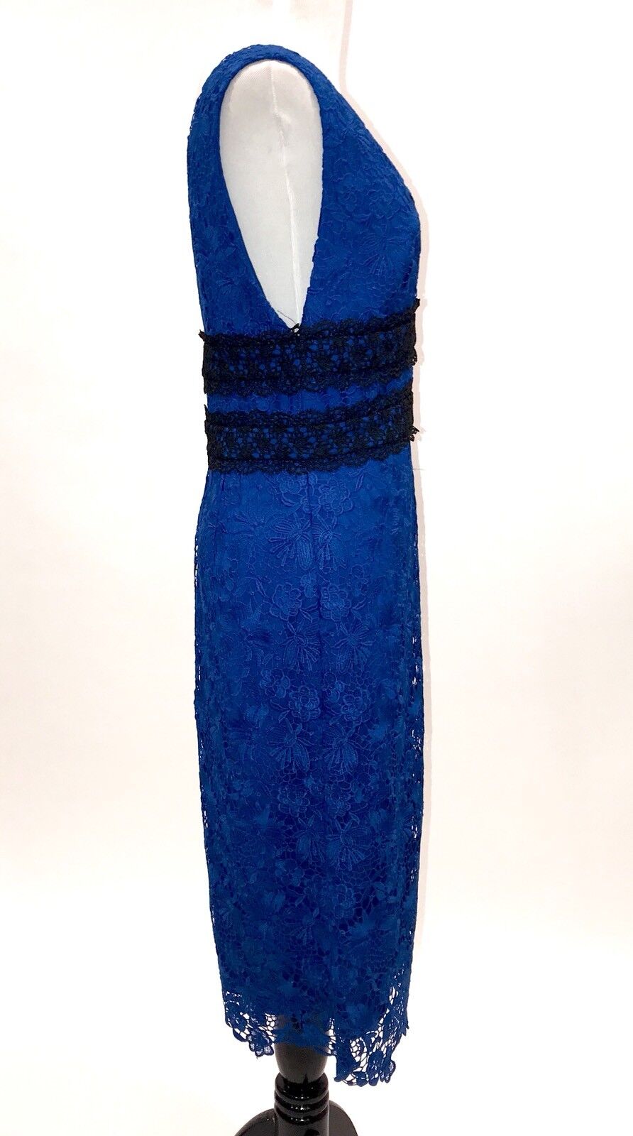 Diane Von Furstenberg Blue & Black Lace Dress. NWT Retail $498 Price $226 Size 4