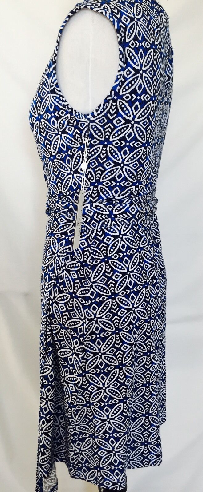 Tart Collections Wrap Dress Blue Black  & White Print NWT Retails $127 Price $44