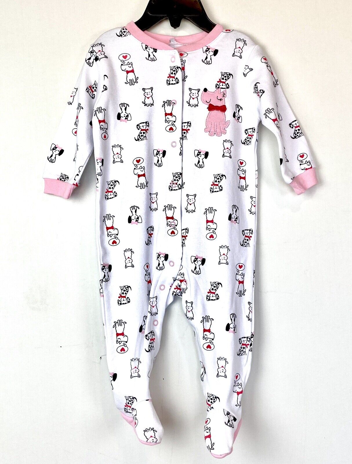 Pekkle Pink Dog Embroidered Sleep suit $12.50 New Size 6 Months