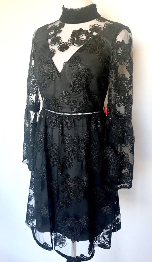 NEW Monique Lhuillier Black Cocktail Dress NWT Retails $395 Price $199 Size 6