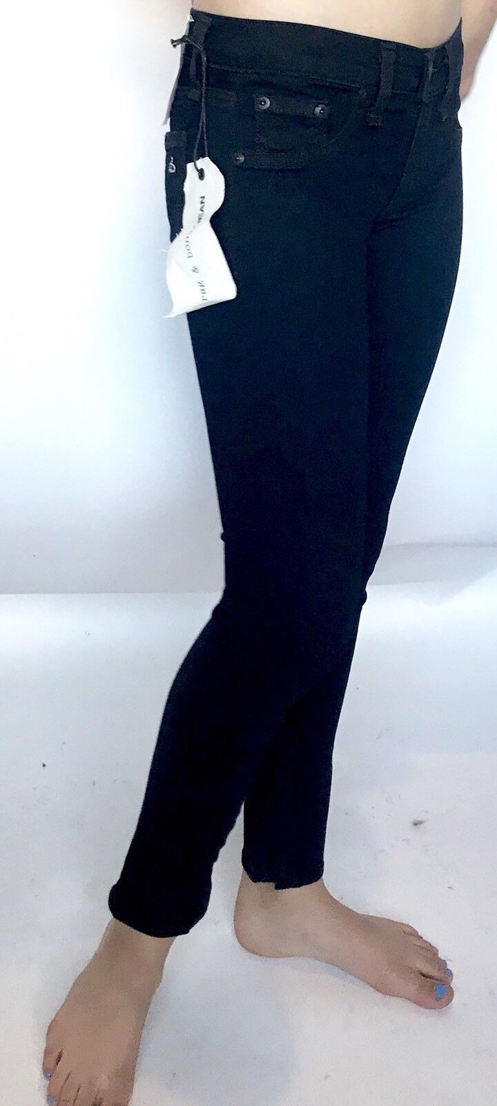 Rag & Bone Midnight Black Zipper Capri Jeans. Size 23 Retail $225 Price $104 NWT