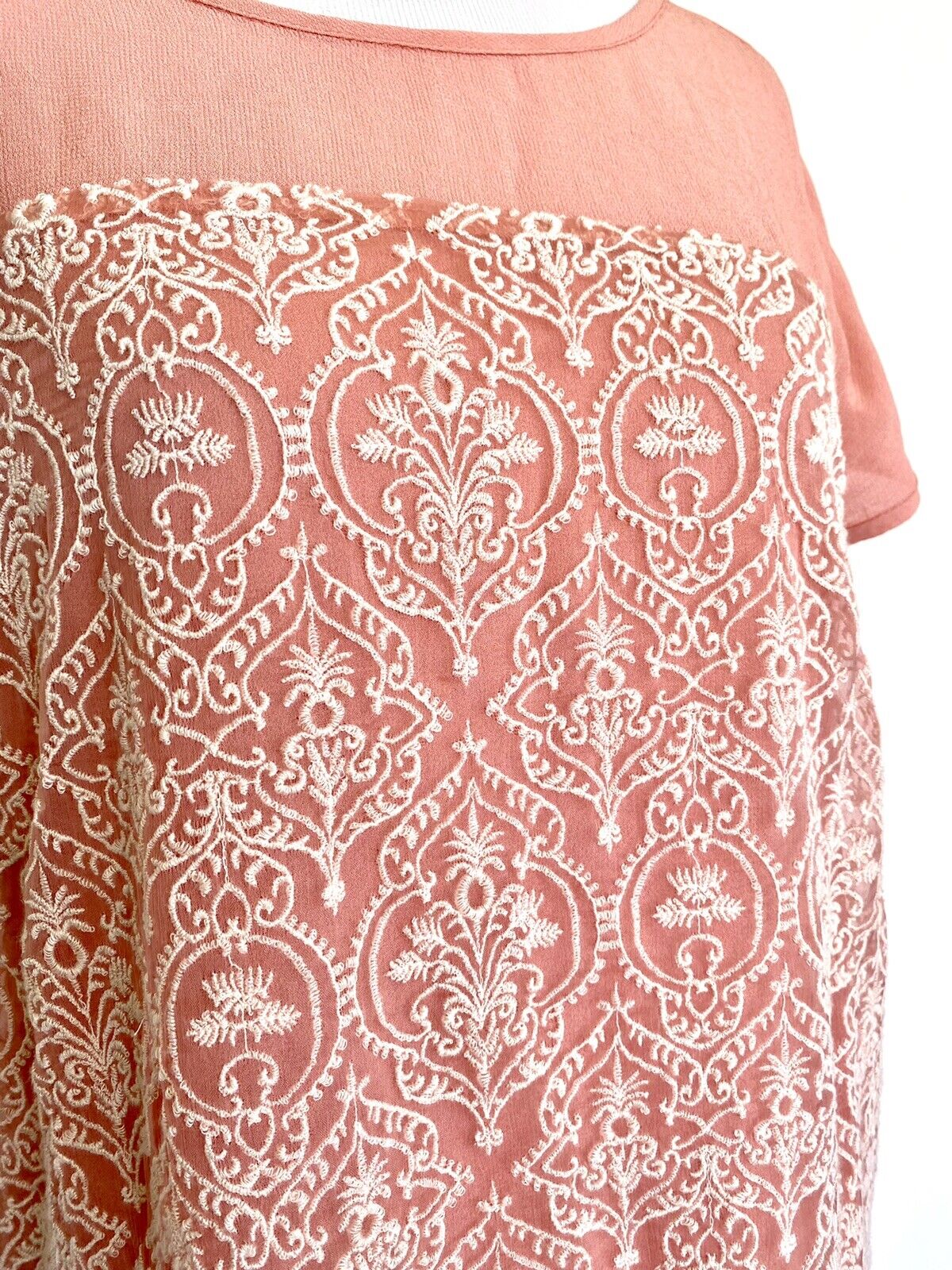 Sundance Catalogue Rose Palace Embroidered Dress Retails $168 Price $52 Petite M