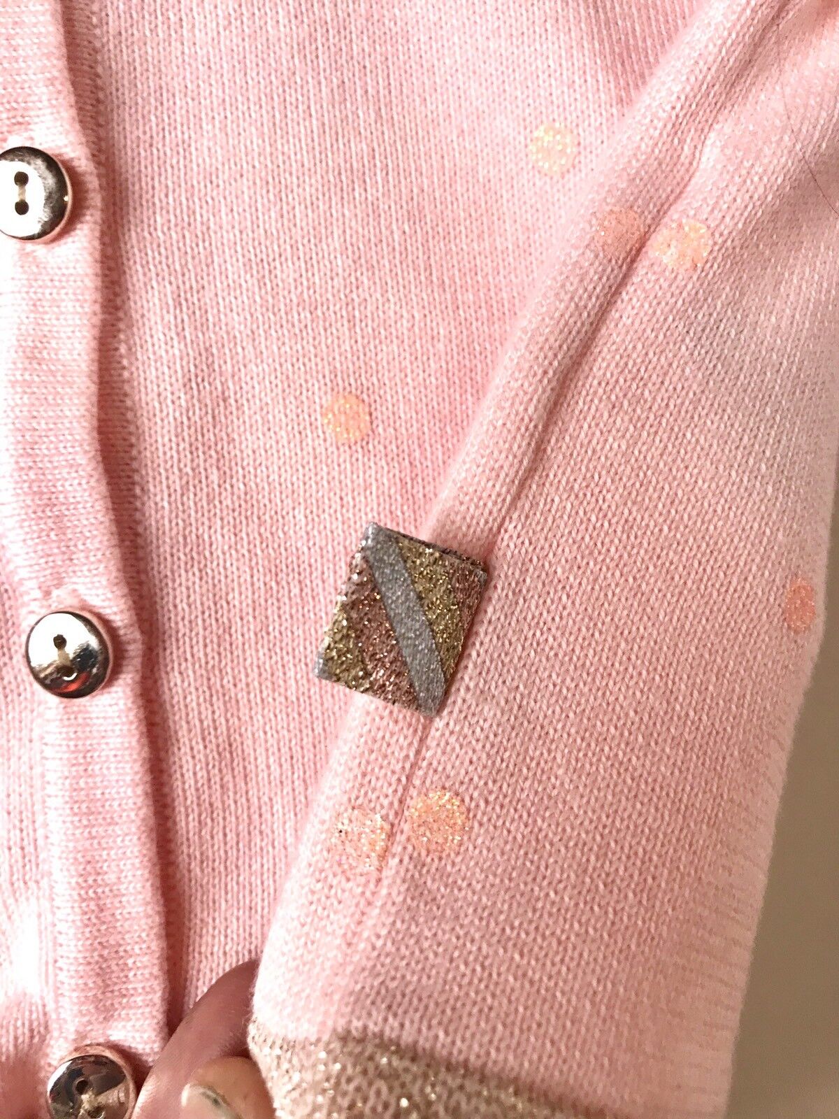 Billieblush Pink Glitter Spot Cardigan Retails $57 Price $39 Age 3 NWT