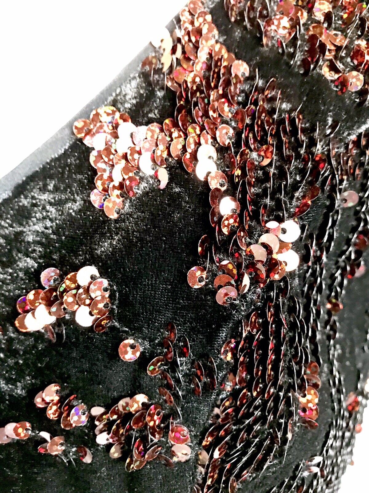 Milly Black Velvet & Copper Sequin Dress. Retail $395 Price $89 Size 2