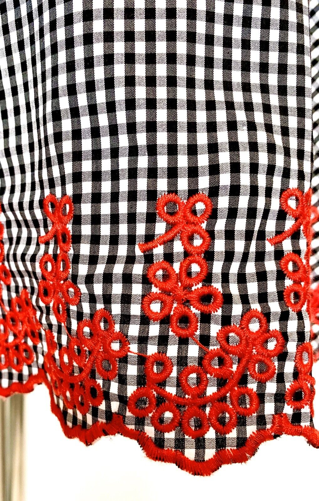 Lucy Paris Embroidered Gingham One Shoulder Dress Retail $88 Price $24 NWT Small