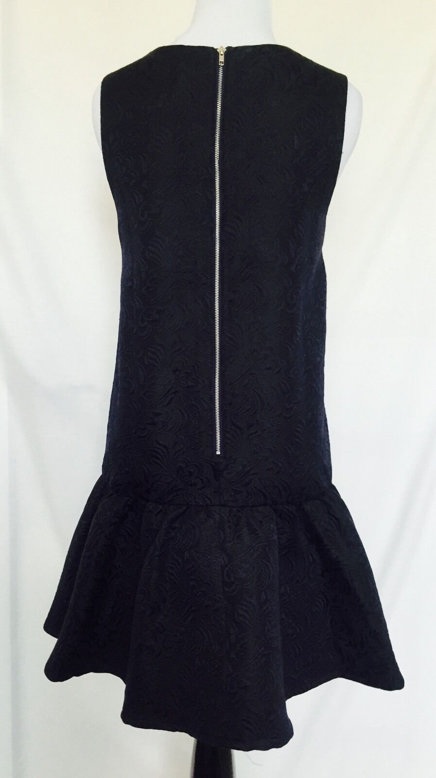 SALE Tavi Clothing Dark Blue Damask Dress. Ruffle Hem Size M $22