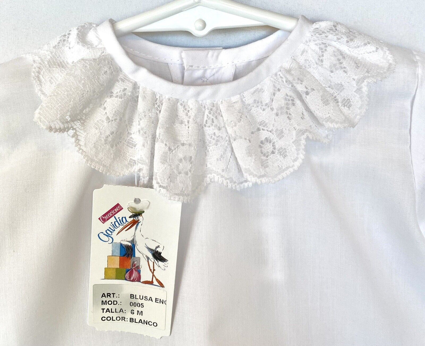 Creaciones Gavidia Piccoli & Co White Lace Collar Blouse Price $34 6 Months