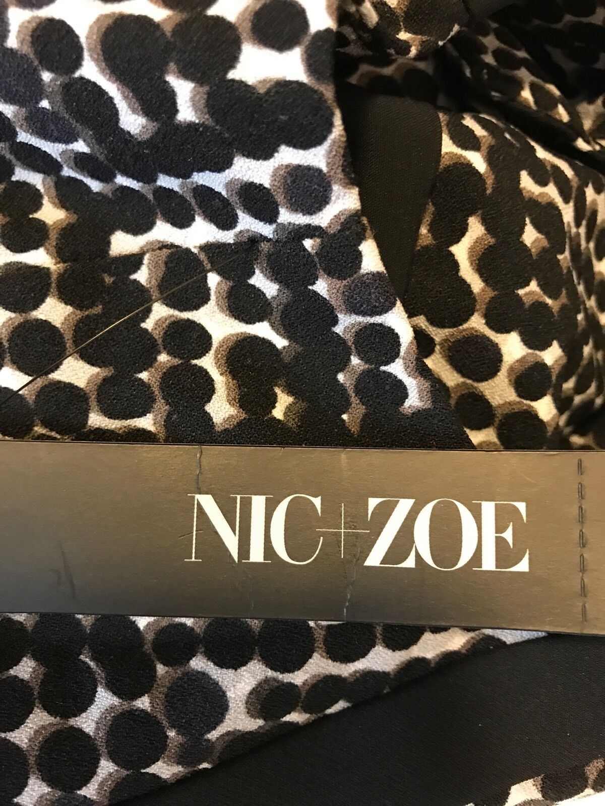 Nic + Zoe Black Dots Direction Dress. NWT Size S Retail $168 Price $48