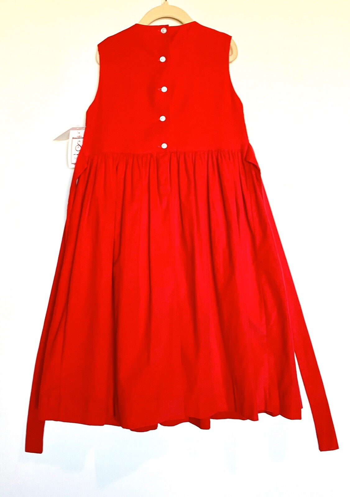Sorbet Full Skirt Baby Cord Smocked  Red Dress. NWT Age 8 Retails $99 Price $35