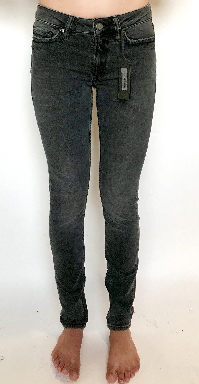 AllSaints Mast Skinny Jeans Washed Black Retail $160 Price $75 W25 NWT