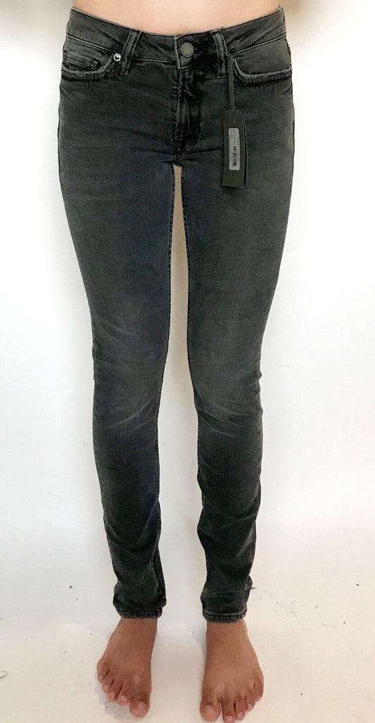 AllSaints Mast Skinny Jeans Washed Black Retail $160 Price $75 W25 NWT