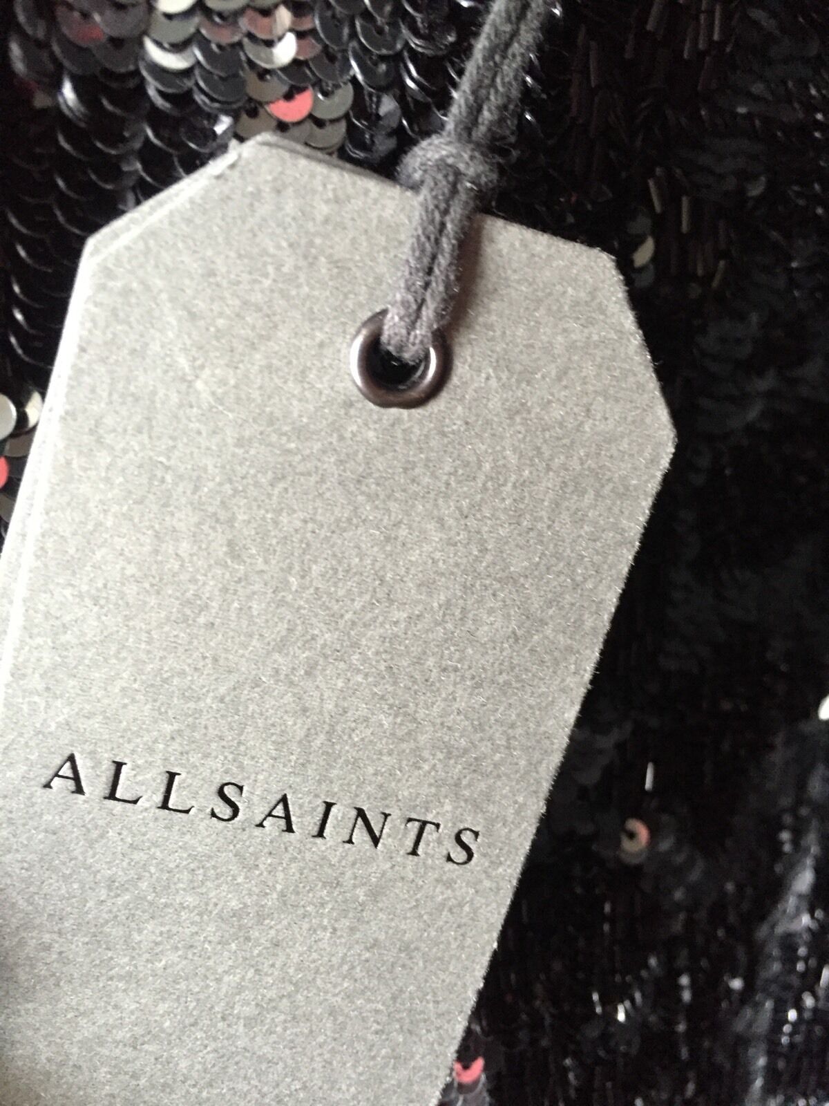 AllSaints Massi Sequin Formal/prom/ Black Dress. Sz 6 NWT Retail $540 Price $185