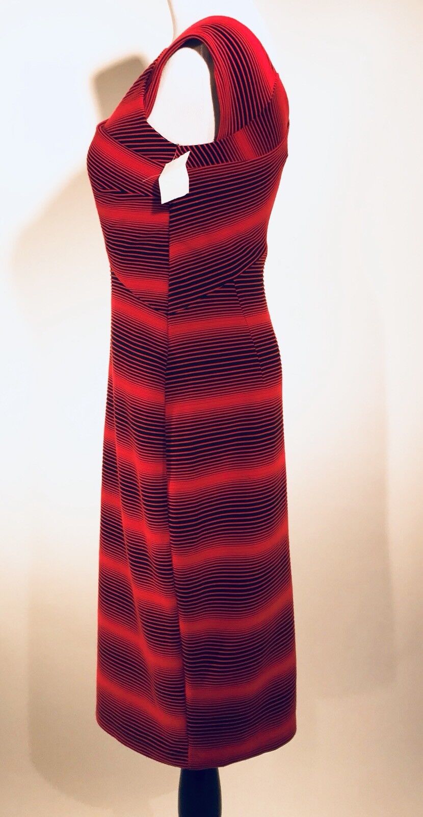 ECI New York Designer Stretch Dress.NWT Red Black Price $39 Size S