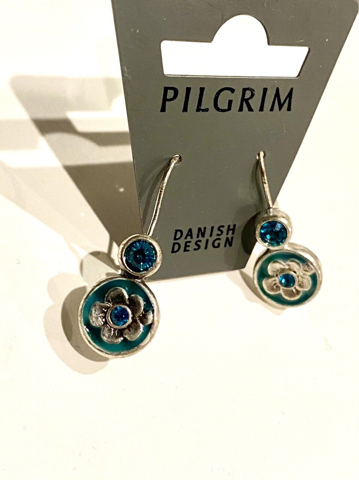 Pilgrim Jewelry Swarovski Crystal Blue Sterling silver Plated Earrings $14
