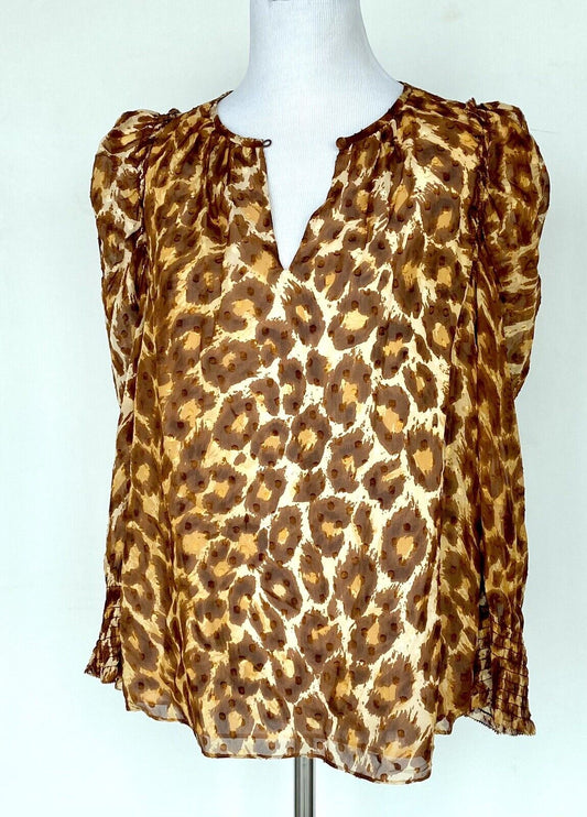 Kate Spade 100% Silk Animal Print Blouse NWT Retail $328  Price $115 Size S