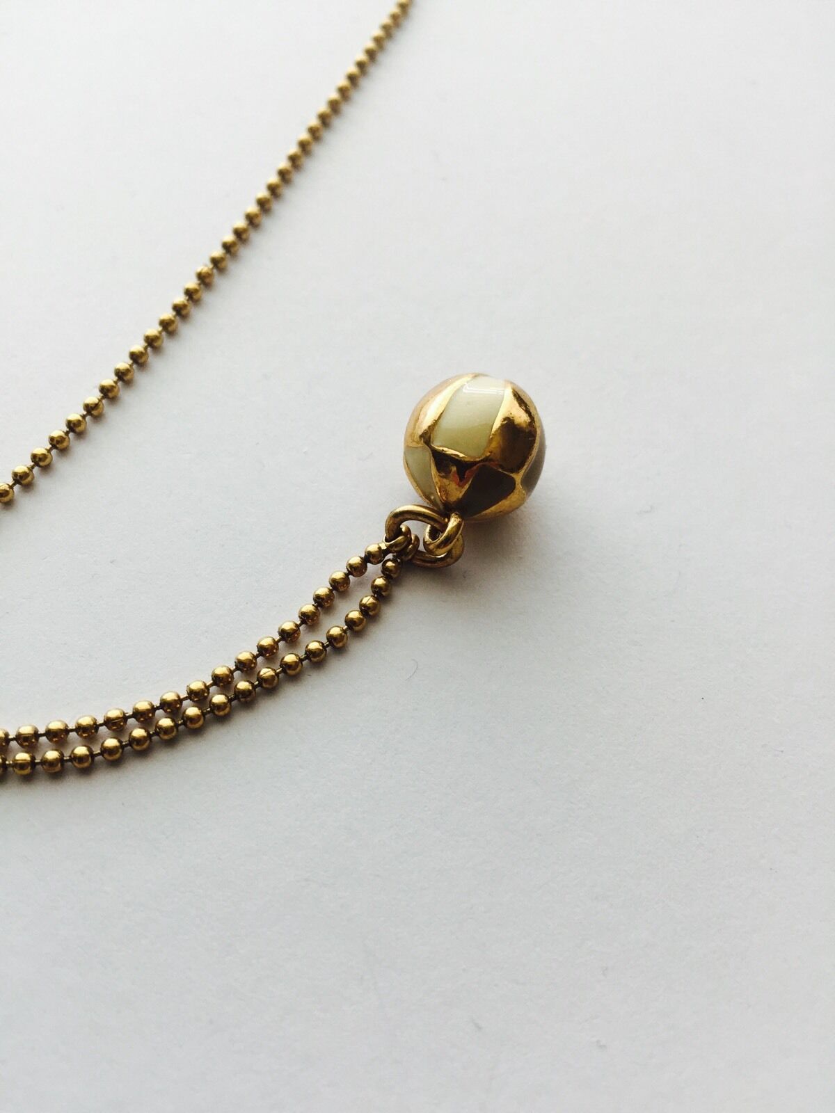 Pilgrim Danish 16Ct Gold Plate necklace Solid ball.  Retails $38 Price $16.45