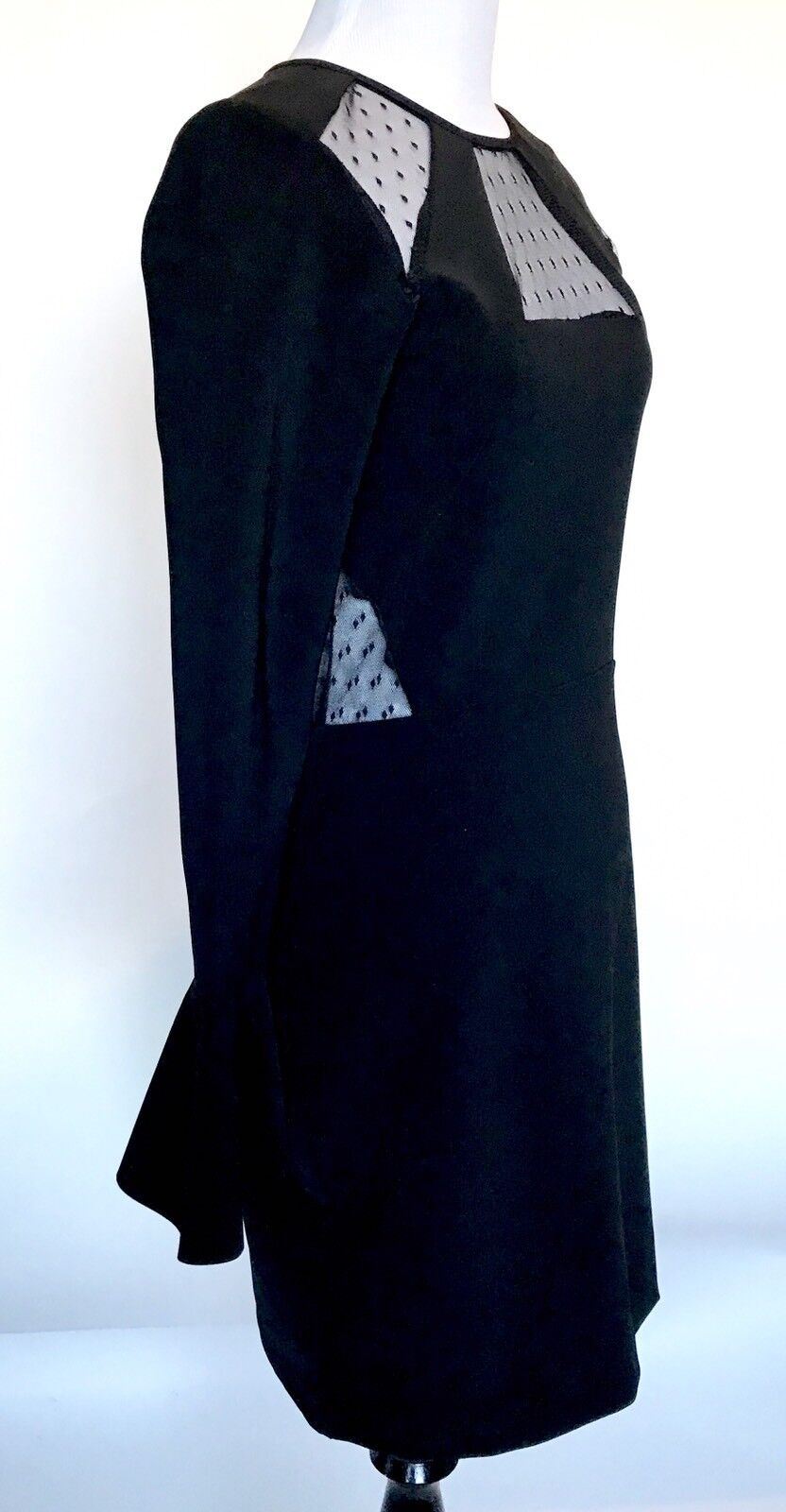 Parker Black Fitted Dress Net Cutouts. NWT Size S. Retails $325 Price $149