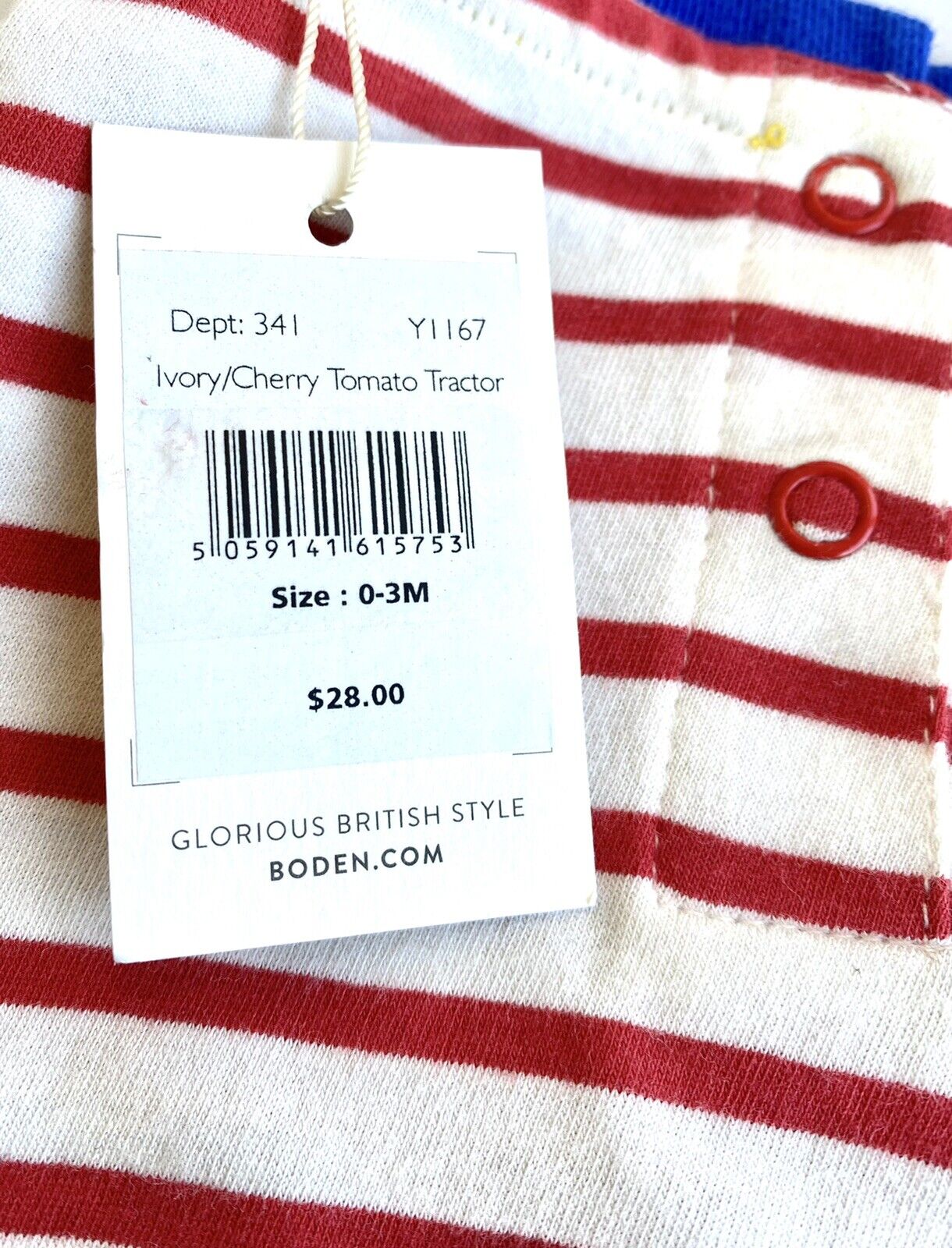 Mini Boden Tractor & Fox Reversible Top 0-3 Month Price $28 NWT