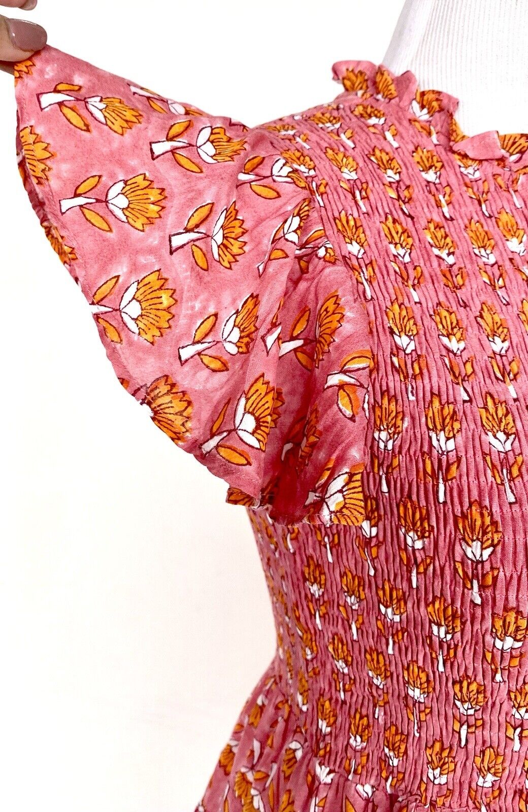 J Marie Elena Smocked Ruched Tiered Dress size XS Retail $158 Price $70 NWT