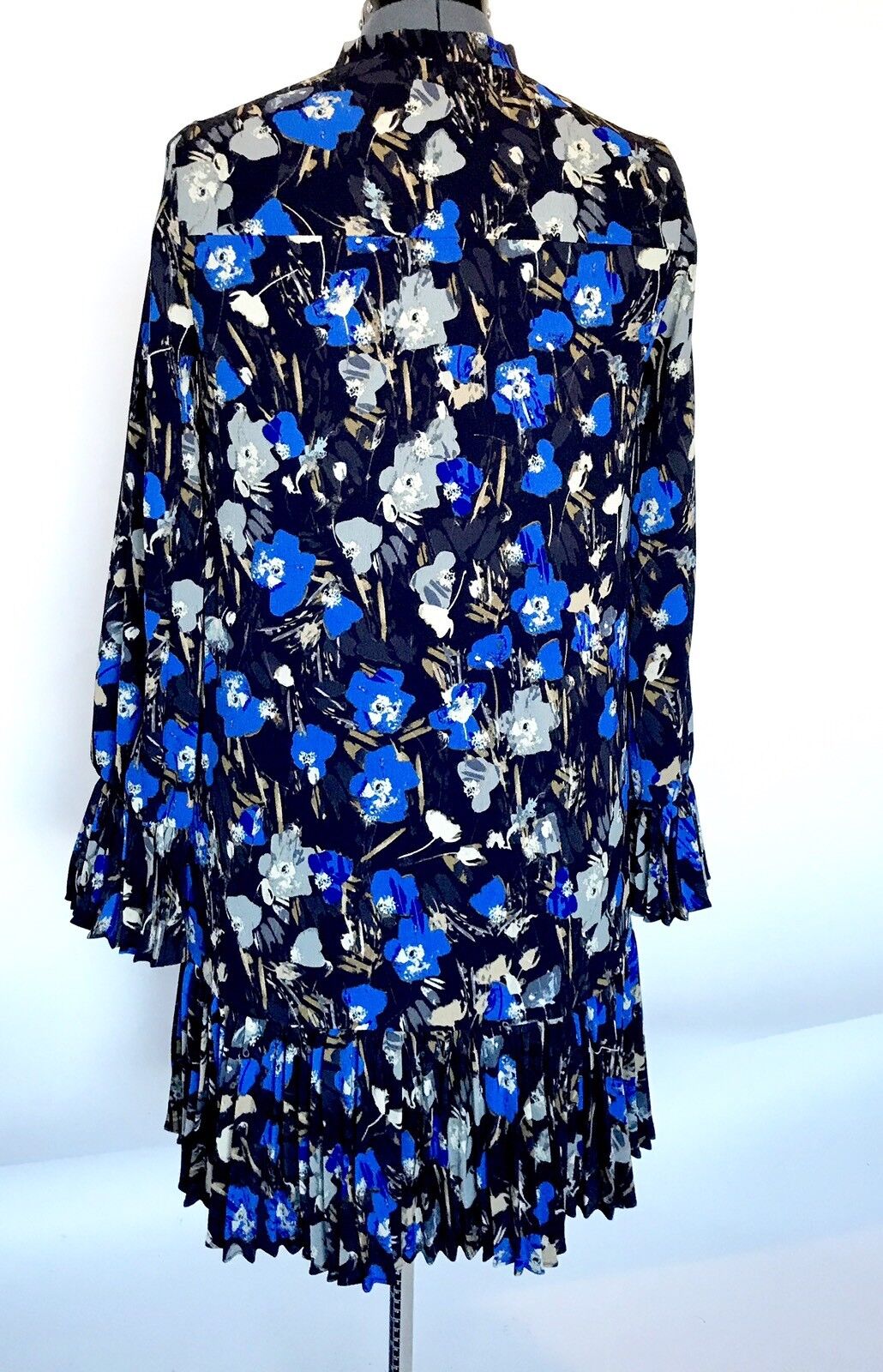 Maggy London Blue & Black Tie Neck Dress. NWT Retail $148 Price $68 Size 10