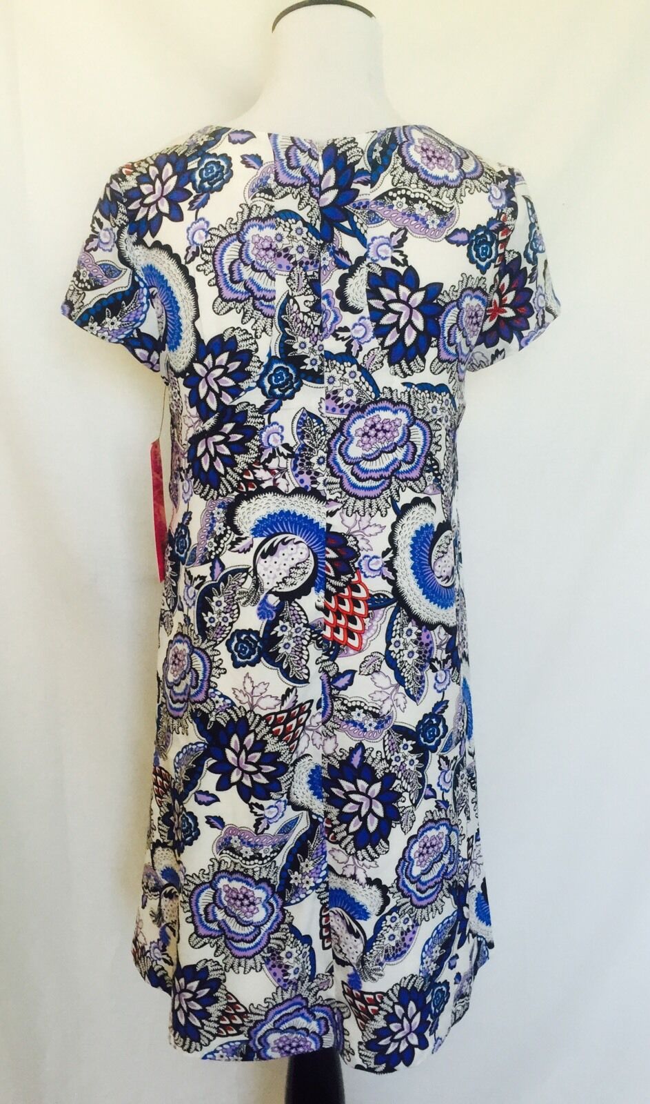 Betsey Johnson Flowered Print Blue & Red Dress Size 2 NWT Retail $148 Price $58