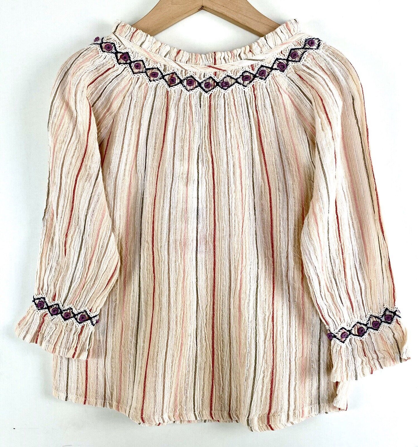 Peek Striped Silver Stripe Embroidered Tunic Top NWT Age 2T Retail $44 Price $24