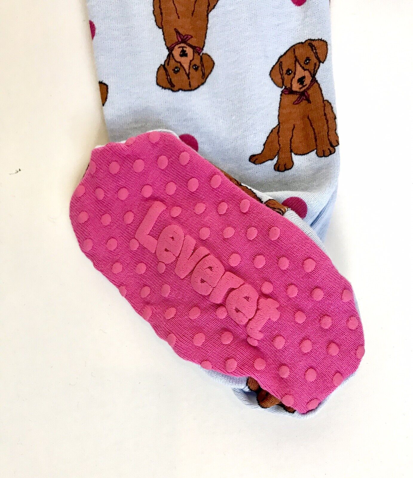 Leveret Baby Girls Pink & Blue Footed Puppy Sleepsuit 6-12 M Price $16 NWT
