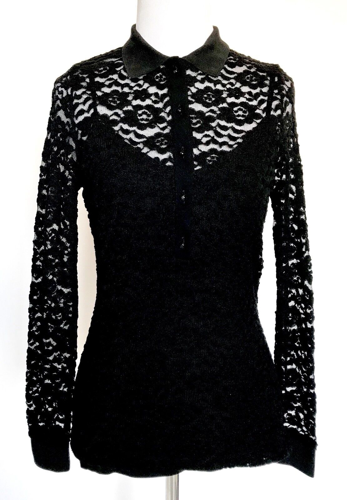Carolina Herrera Black Lace Top. NWT Retail $325 Price $149 Size XS