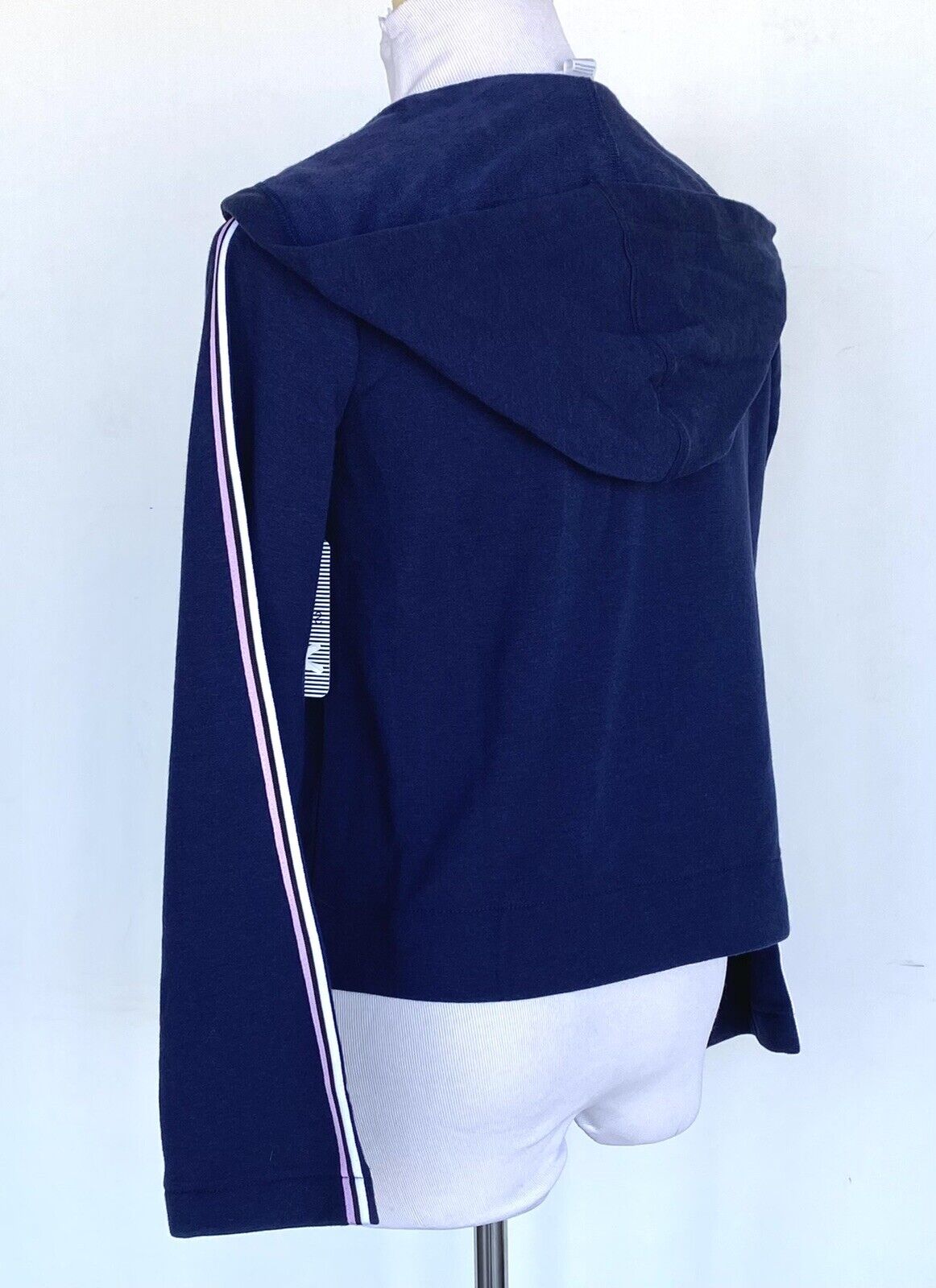 Splendid Hoodie Zip Jacket Navy Bell Sleeve With Stripes Retail $88 Price $39 S