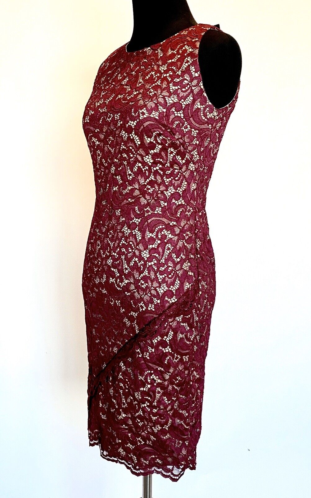 LAUREN RALPH LAUREN  Maroon / Purple Lace Dress 0P Retail $180 Price $49 NWT