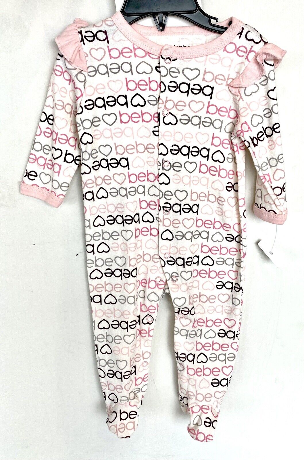 Bebe baby Ruffle Footie / Coverall & headband 3-6 month Retail $29.50 price $19