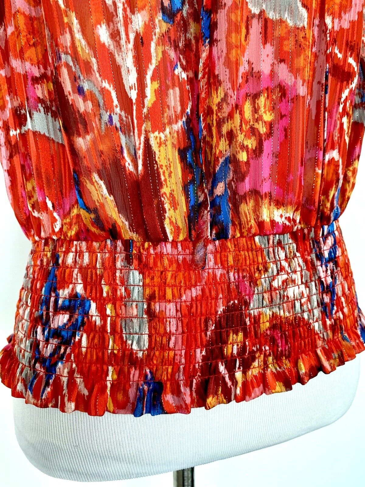 Rachel Zoe Ruffle Sleeve  Smocked Waist Top Size XS Retails $69 Price $45 NWT